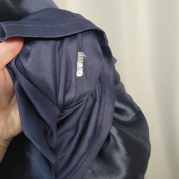 Lulus Broadway Show Navy Blue High-Low Maxi Taffeta Gown, Pockets, Sz Lg, $57 - Picture 6 of 6